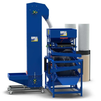 Kalibrator KZ-500 PRO + Przenośnik kubełkowy PK-1+ System odciągowy VP-2